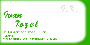 ivan kozel business card